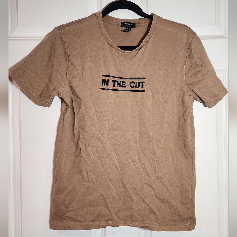 Forever 21 Men Tan And Black In The Cut T Shirt Small